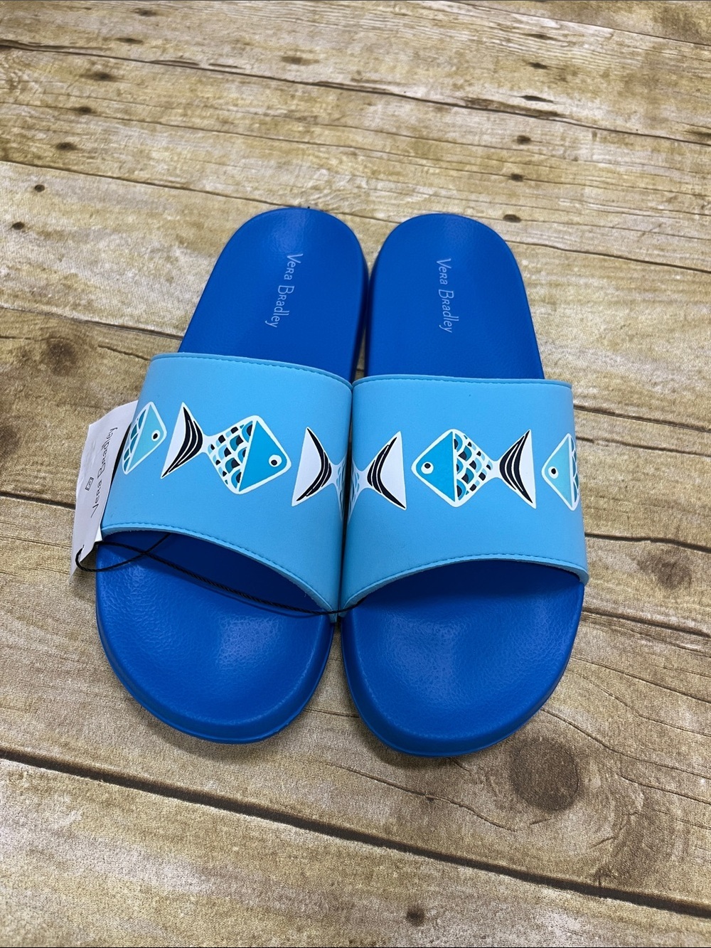 NWT Vera Bradley Blue Fish Slide Sandals size 7-8